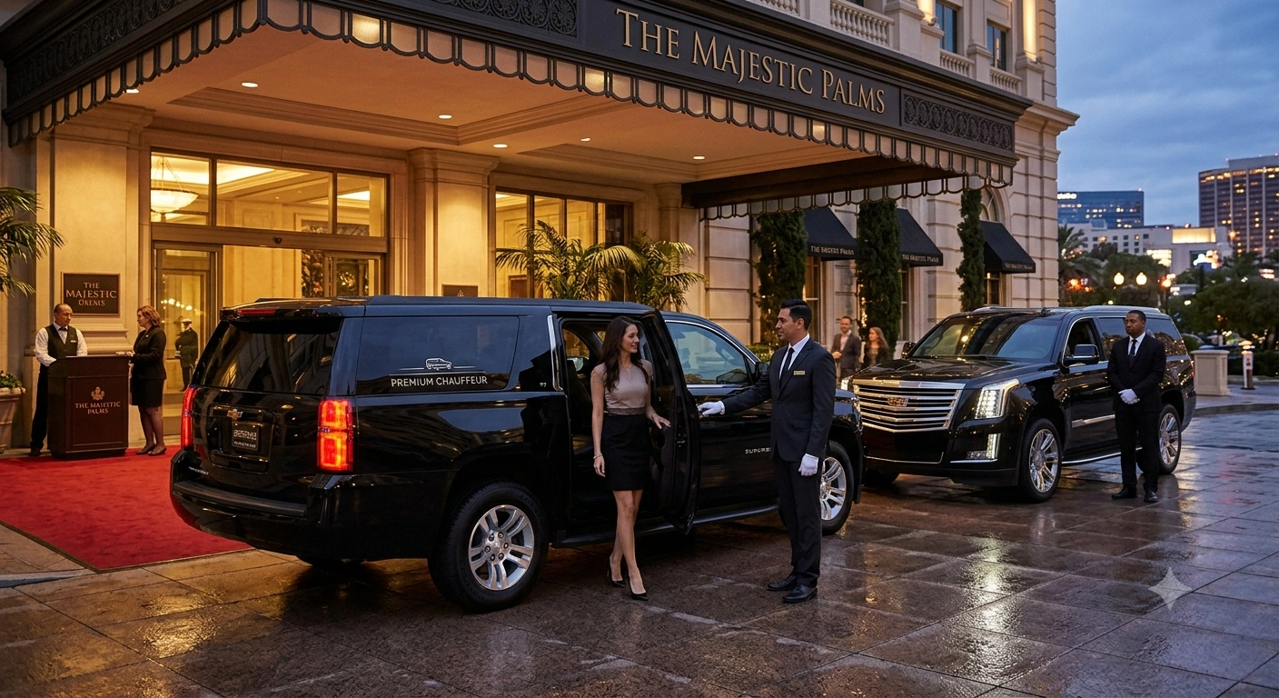 Luxury chauffeur fleet at hotel